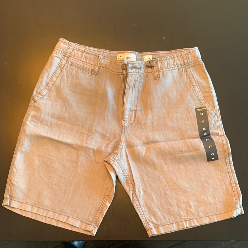 Lucky Brand Men's Light Brown Flat Front Shorts